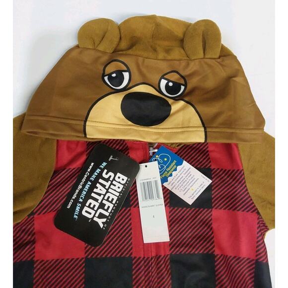 Briefly Stated Size 4 Hooded Bear Blanket Sleeper - Picture 4 of 6